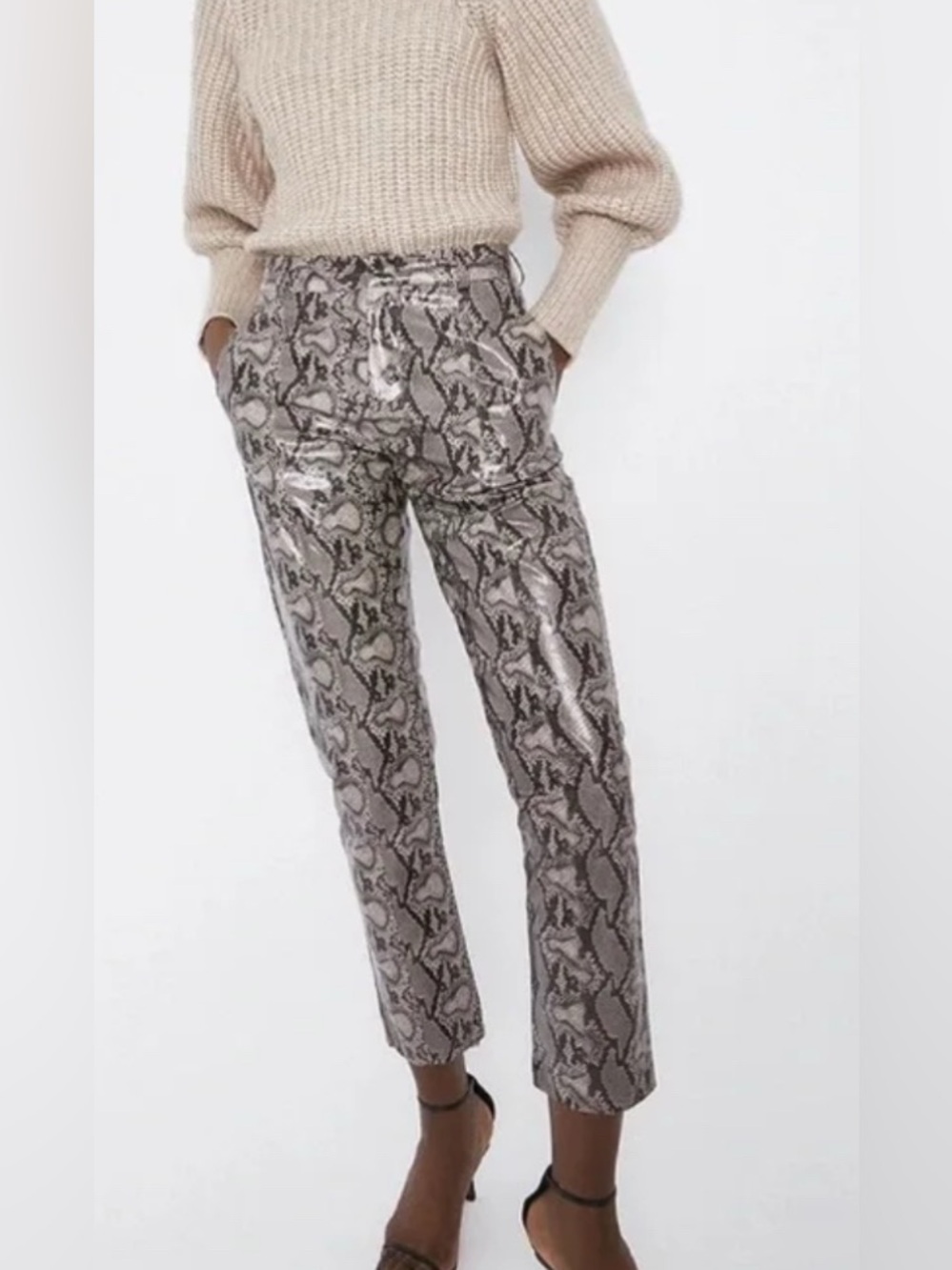 Nonchalant Label Faux Snakeskin Pants Size S
